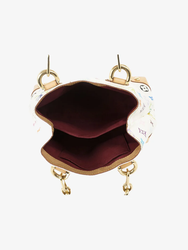 Louis Vuitton X Murakami White Monogram 2005 Vintage Audra Bag - Image 5