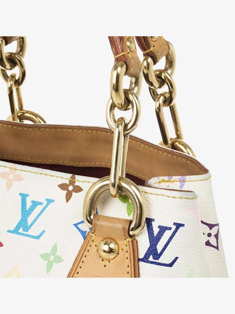 Louis Vuitton X Murakami White Monogram 2005 Vintage Audra Bag - Image 3