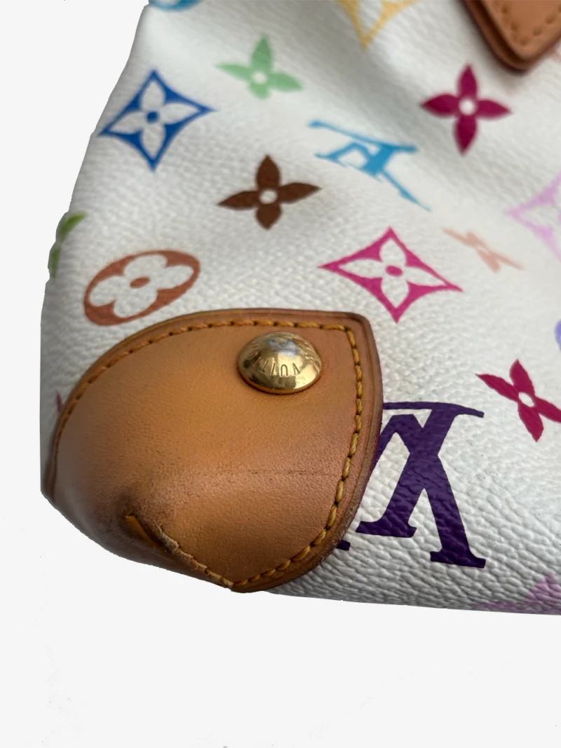 Louis Vuitton X Murakami White Monogram 2005 Vintage Audra Bag - Image 6