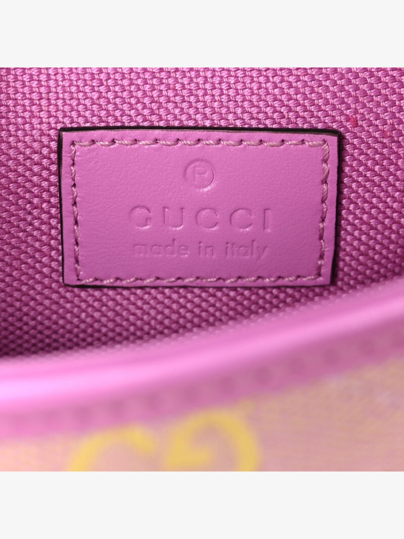 Gucci Monogram Super Mini GG Marmont Shoulder Bag Lilac Yellow - Image 6